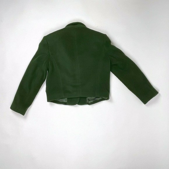 Express Tailleur Women's Size S Small Green Fleece 4-Button Lined Coat Jacket - Picture 10 of 11